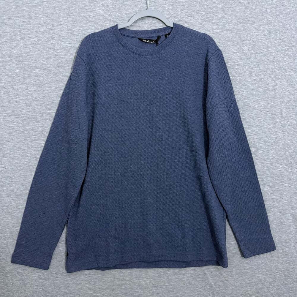 Travis Mathew Mens Cloud Crewneck Sweater Blue Size Large Corona Premier Logo